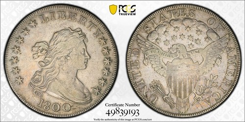 1800 P Silver Dollars Draped Bust PCGS Genuine - VF Details AMERICAI BB-191 - Picture 4 of 5