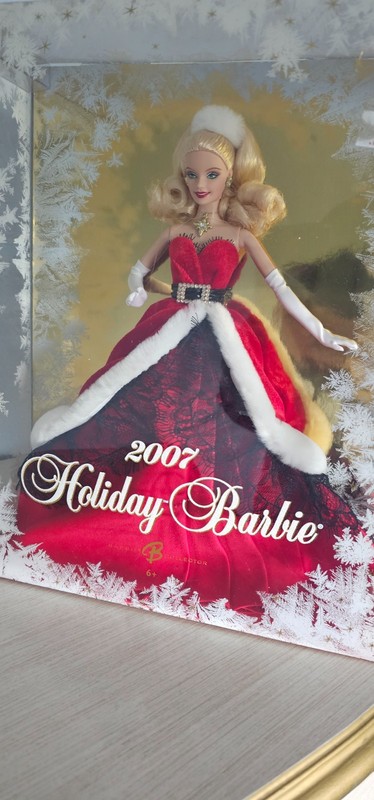Barbie 2007 Holiday Barbie Collector Edition Doll Christmas Red Gown NIB