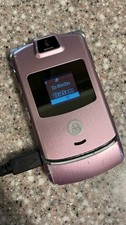 Vintage Motorola RAZR V3m flip phone, with power supply, rare, Works Great 