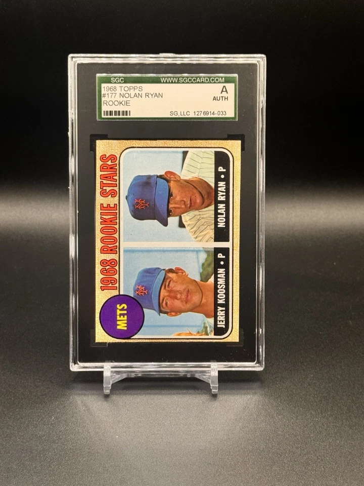 1968 Topps - 1968 Rookie Stars Nolan Ryan, Jerry Koosman #177 (RC) SGC Auth - Image 2 of 3