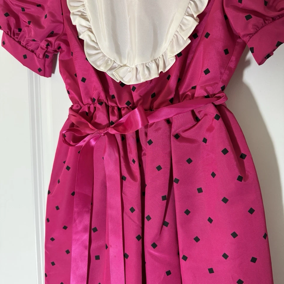 Маленькие девочки винтажный Iconic 80-х платье размер 10 розовый N.O.D. Ruffles США - Изображение 4 из 4