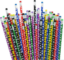 48 Pcs Paw Print Pencils for Kids, Colorful Assortment Wooden Pencil with Eraser