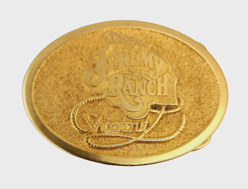 The Jeremy Ranch Shootout Belt Buckle Original Logo 1982-1992 Golf Senior PGA