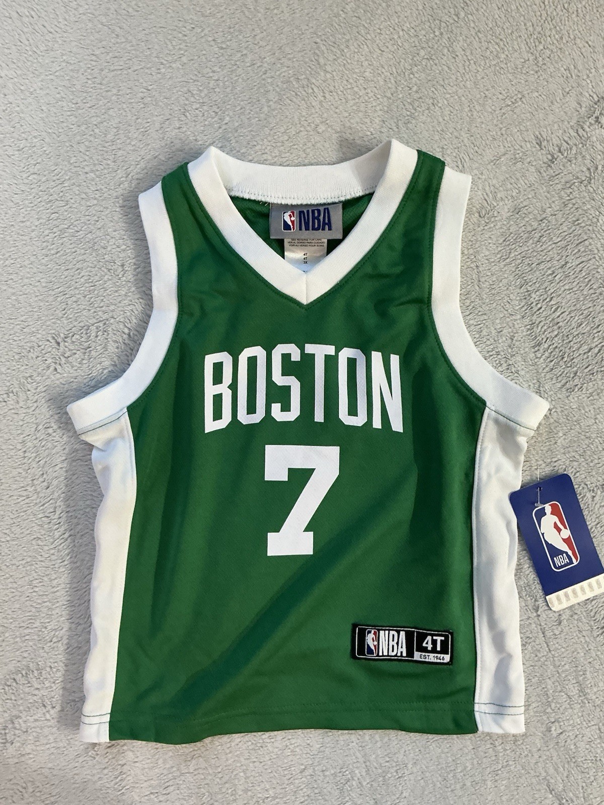 NBA Boston Celtics Jaylen Brown #7 Jersey Green/White Youth 4T NWT