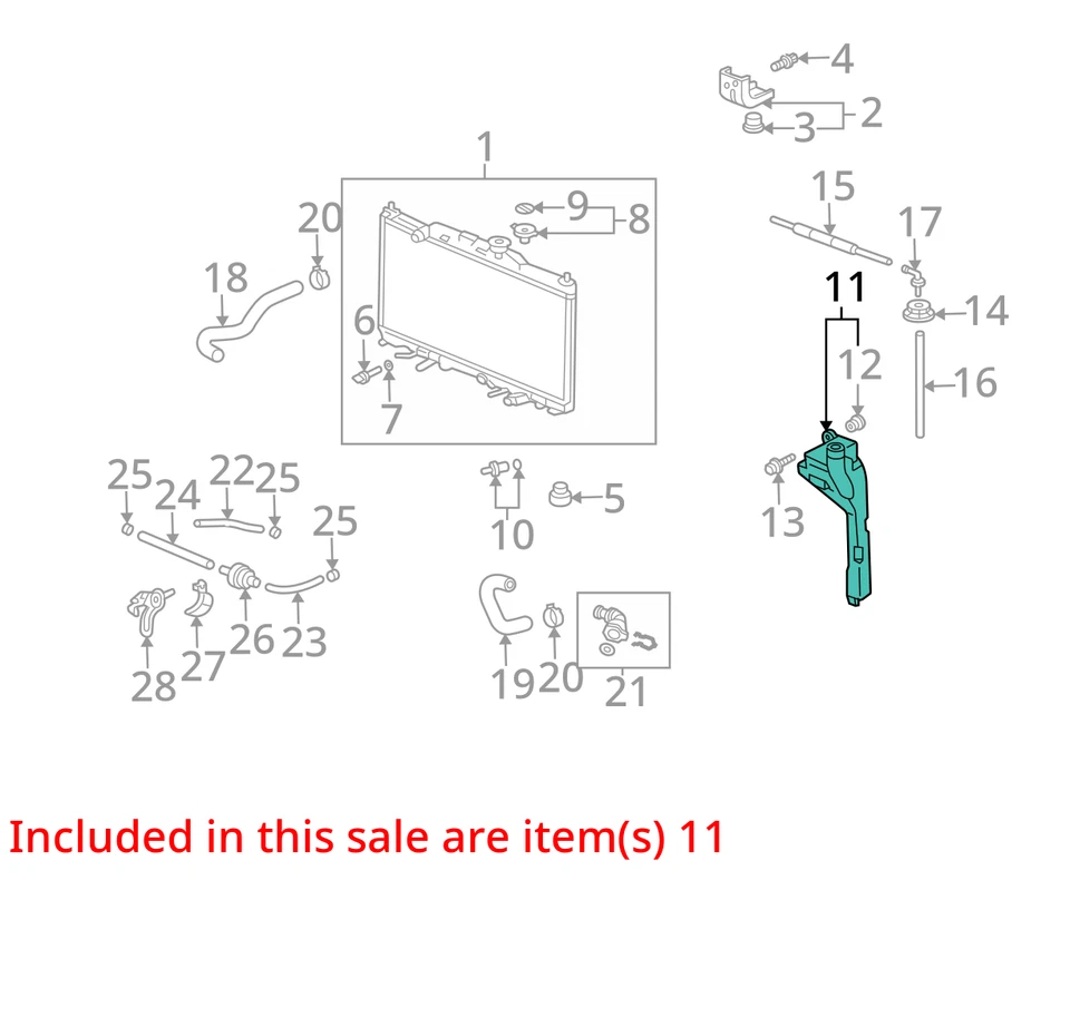 Botella de desbordamiento de refrigerante Honda Element 2005 fabricante original 137 k millas - LKQ427522331 Foto 4 de 4