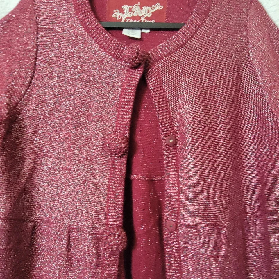 L.A.L. Cárdigan Capa Vintage Rojo Brillo Angora Officecore Y2K Babydoll Coqueta Foto 4 de 4