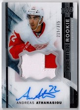 2015-16 UD Premier Acetate Rookie Auto Patch ANDREAS ATHANASIOU 105 #/375 RC RPA