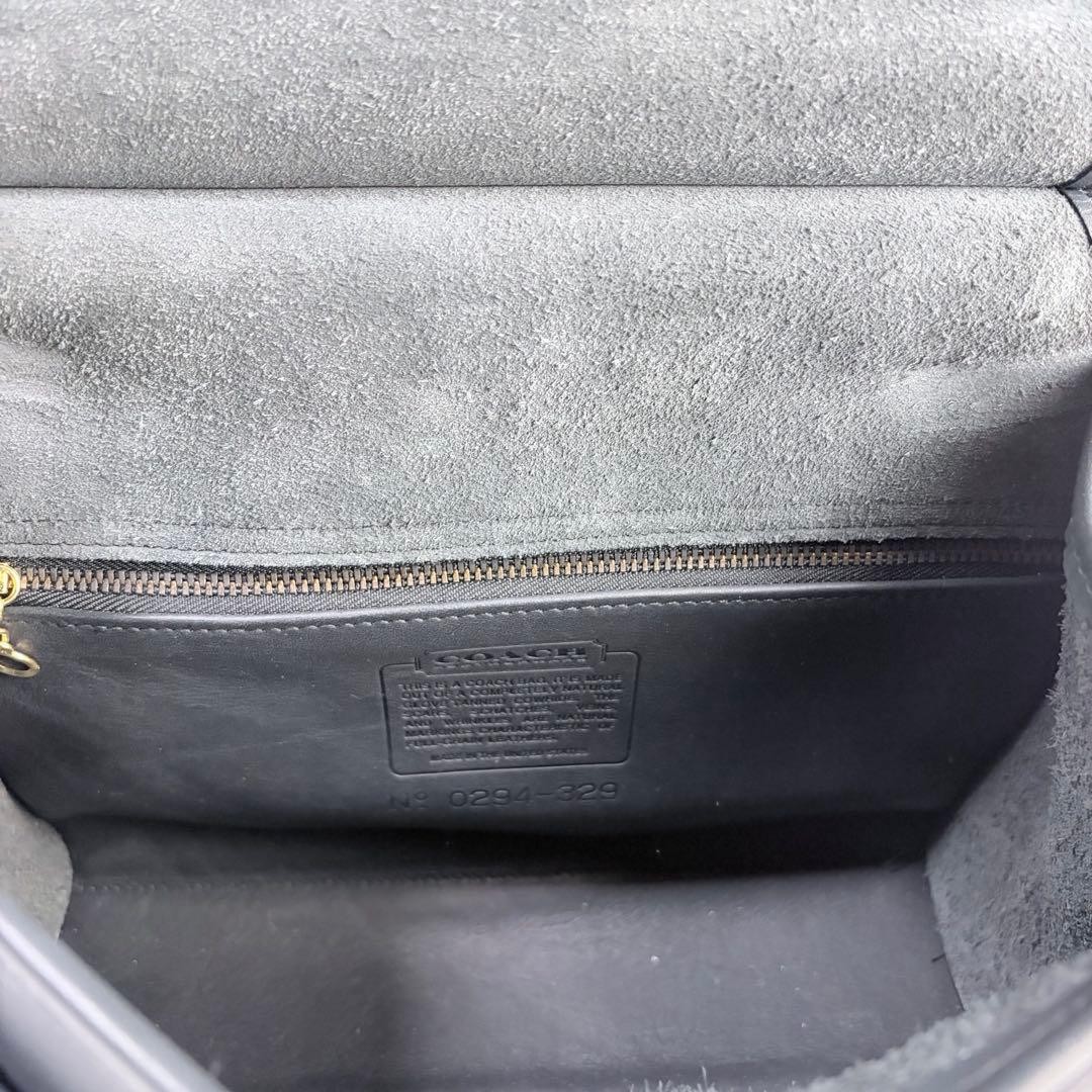 Coach Logan Bag 329 Shoulder Handbag Navy Leather Turnlock 9.8 x 7.8 x 3.9 inch thumbnail 15