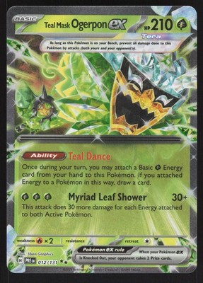 Teal Mask Ogerpon ex - Double Rare Holo 012/131 NM SV: Prismatic Evolutions Poke