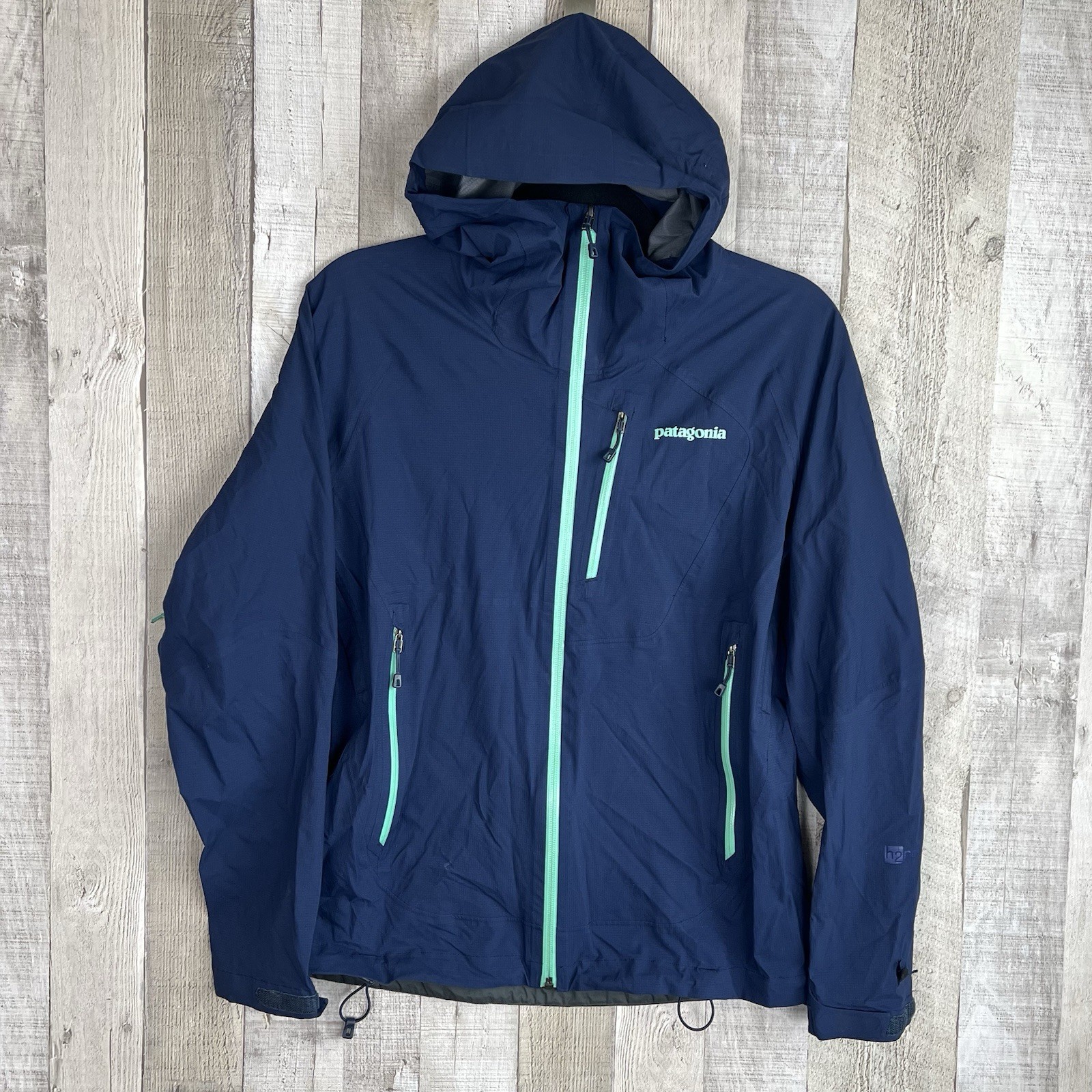 Patagonia Womens Stretch Rainshadow Jacket Small Navy Blue H2No Lightweight Flaw thumbnail 8
