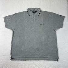 DKNY Polo Shirt Men's XL Grey Short Sleeve Tipped Collar Logo USA VTG NWT