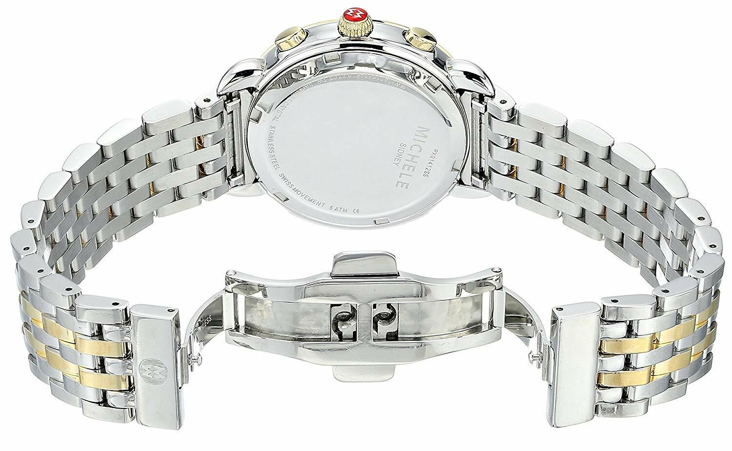 New Michele Sidney Diamond Two-Tone Stainless Steel Ladies Watch (MWW30A000005)