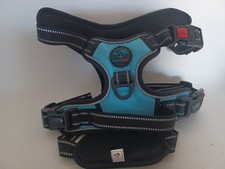 PHOEPET No Pull Dog Harness Reflective Front Clip Vest with Handle, Large Blue