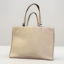 Gianni Versace Cream Bag Silver Medusa Leathe...