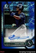 2022 Bowman Chrome Mega Box Autograph Blue Refractor Harry Ford /150 ROOKIE AUTO