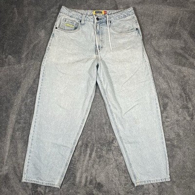 Empyre Jeans Loose Mens 32 Blue Baggy Skate Wide Leg Denim Easy Now  Drawstring