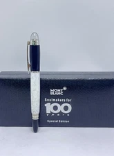 Montblanc Starwalker Ballpoint Pen Black+White Body With Marble Design Black Ink