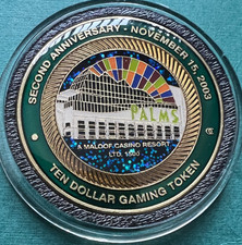 Palms Casino Las Vegas 10 $ Second Anniversary Gaming Token Ltd 1500