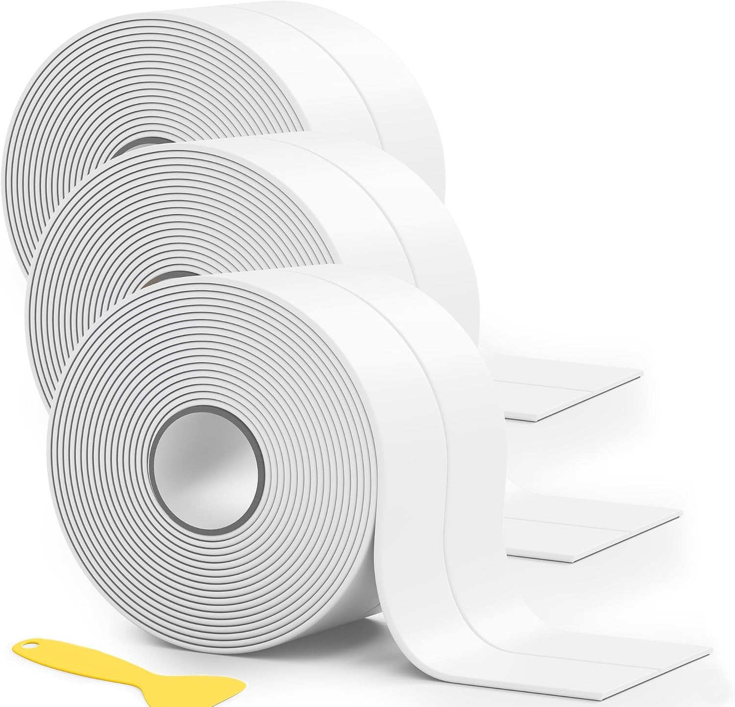 White Bath Sealant Strip 38mm x 3.2m Self Adhesive Waterproof Tape 3 Pack