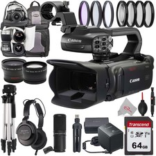 Canon XA60 Professional UHD 4K Camcorder PAL with ZOOM Podcast Microphone Kit