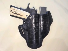 Holster for 1911 RH.5IN with mag pouch attached alligator embossed leather Line.