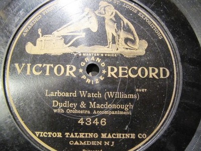1905 MALE LOVE DUET Sea Shanty Macdonough Dudley Williams LARBOARD WATCH VC 4346