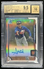 2015 Bowman Amed Rosario Chrome Prospect Auto Refractor #/499 Mets BGS 9.5/10