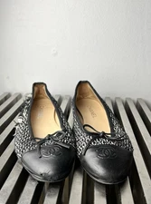 Chanel Ballet Flats Womens 40 Black Italy Designer Luxury A G02819