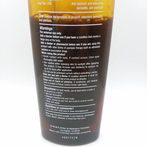 Champú terapéutico (fuerza extra) Neutrogena T/Gel 6 fl oz/PAQUETE ORIGINAL - Imagen 5 de 5