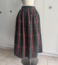 Vintage 1980s Plaid Cotton Flannel Skirt Preppy Pleated Soft