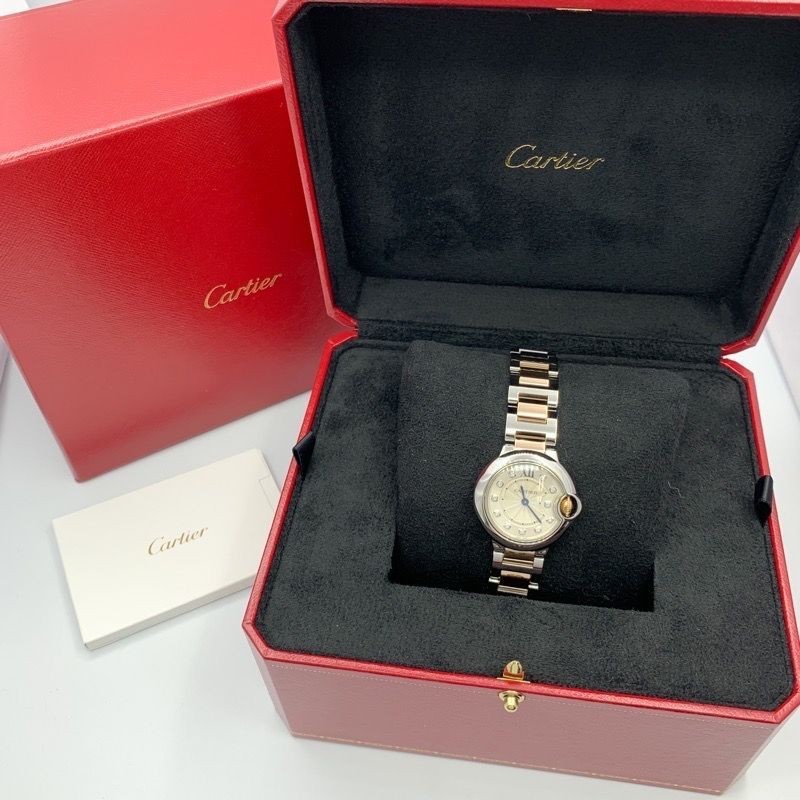 Cartier Ballon Bleu 28mm WE902030 18K PG Diamond Two-Tone S-Rank from jp