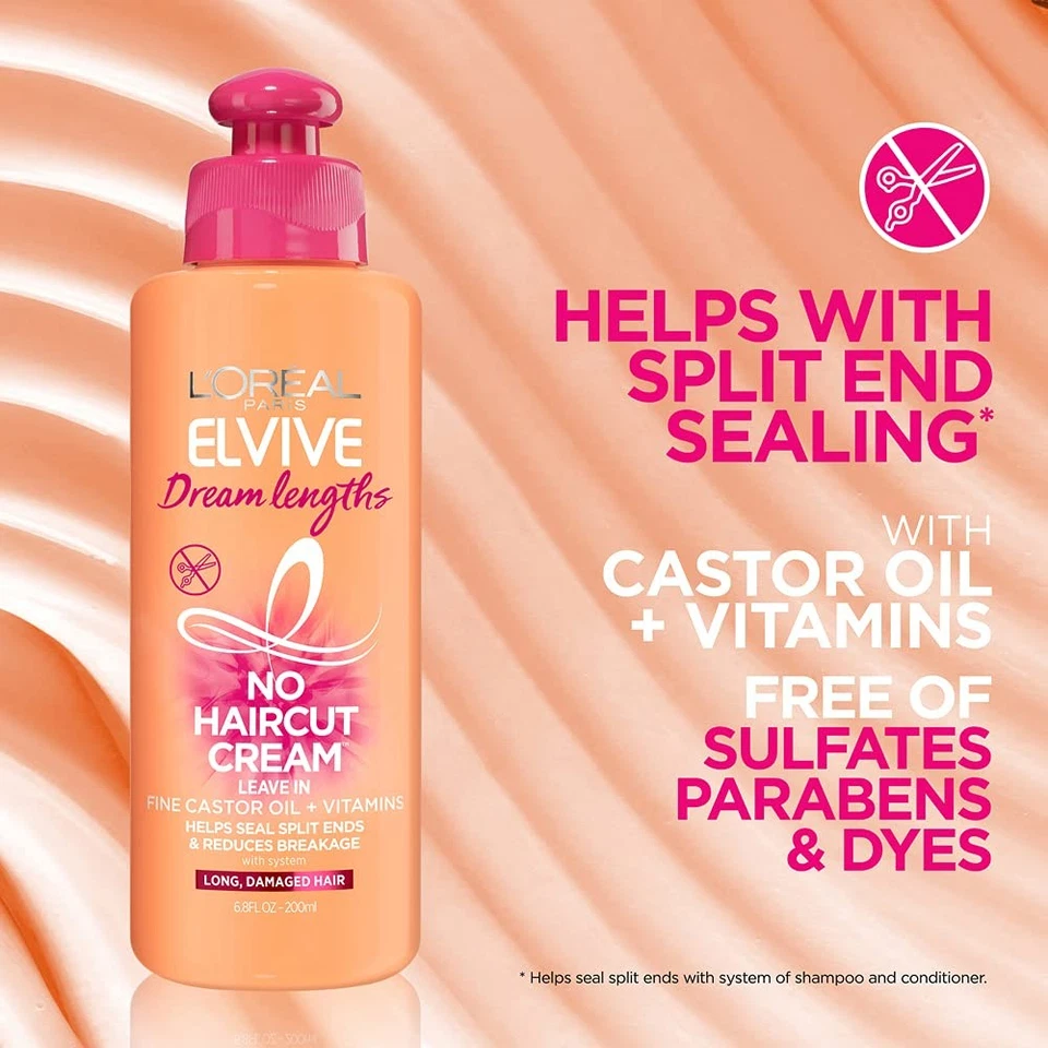 L'Oreal Elvive Dream Lengths No Haircut Cream Leave-In Conditioner 6.8 fl oz - Image 4 of 4