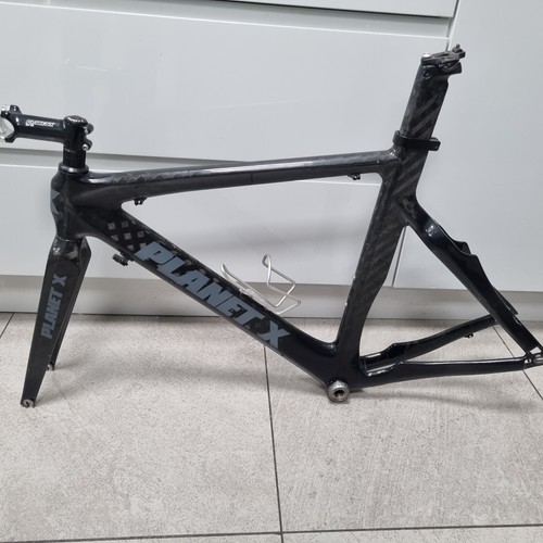 PLANET X STEALTH TT FRAMESET CARBON FRAME FORKS TT TIME TRIAL ROAD BLACK - Picture 17 of 22