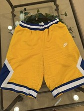 VINTAGE 2000  s Nike Yellow/Blue Diamond Basketball Shorts Men  s Size Medium