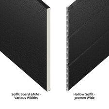 Black Fascia Soffit Board 5m uPVC Capping Board Flat Board Window Sill Cover