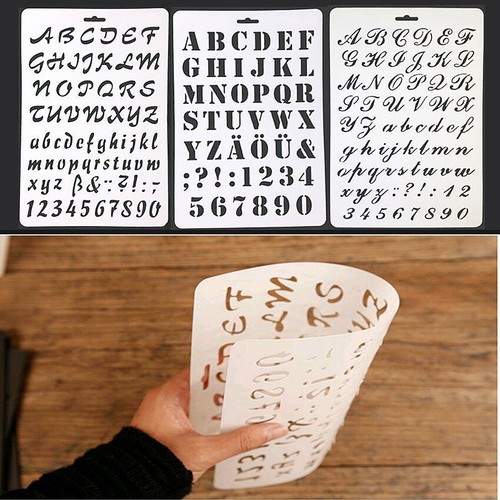 Alphabet Stencil A-Z Uppercase Letters Numbers Lettering Reusable Crafts Art - Picture 2 of 12