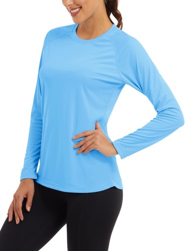 UPF50+ Women's Long Sleeve UV Shirts Sun Protection Golf Sport Performance Tops - Picture 53 of 214
