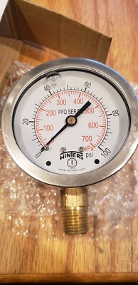 #ad #ad NIB WINTERS 2.5” 1 4#x27;#x27; NPT BTM Pressure Gauge Liquid Dial PFQ804 $25.00