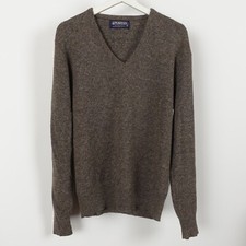 Vintage Puritan Sweater Mens Large Brown Gray 100% Orlon Acrylic Made in USA