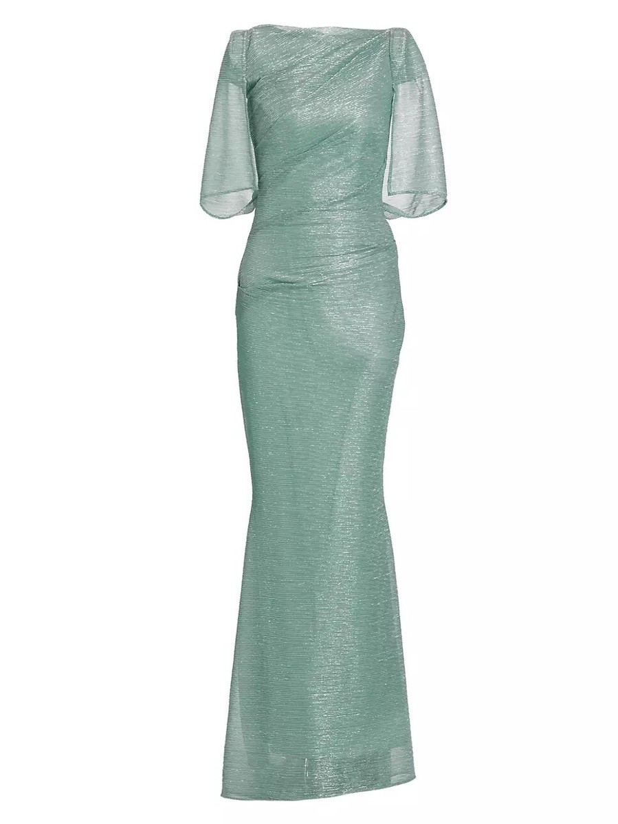 $1450 Talbot Runhof Bateau Neck Metallic Gown size 20