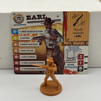EARL Survivor Figure & ID Card: Zombicide Undead or Alive Dead West