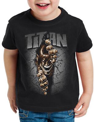 Titan Mauerdurchbruch Kinder T-Shirt japan anime AoT Titan on Attack