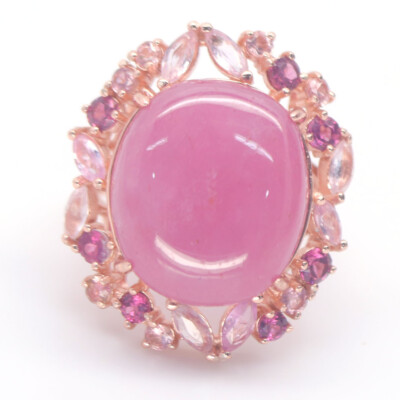 PNG Verzierter Statement Ring Gelapid Pink Ruby,Saphir & Rhodolite 925 Silber 7