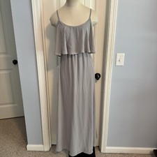 SHOW ME YOUR MUMU Small Caitlin Gray Ruffle Maxi DRESS Full Length Bridesmaid