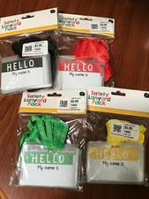 NAME TAGS WITH LANYARDS PACKS OF 10  TEACHER SUPPLIES SAFETY LANYARDS NEW 