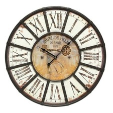 Nostalgische Uhr Wanduhr Hotel  Quarz  mediterran Shabby Chic Retro 58 cm Ø Neu