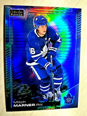 2020-21 O-Pee-Chee Platinum Mitch Marner Aquamarine /499 Blue Refractor #144