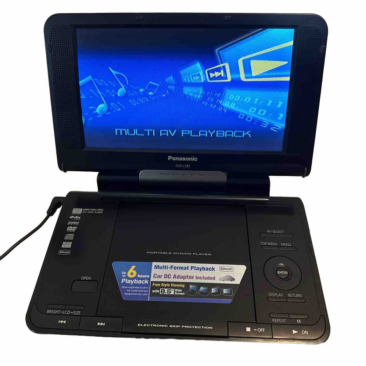 Panasonic パナソニックDVDプレーヤー　LS83 Panasonic portable DVD player DVD-LS83 with 8.5V LCD Tested