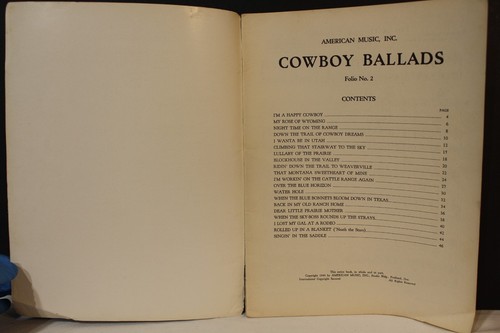 American Music Inc Folio No 2 Cowboy Ballads 1940 Eddie Dean Songbook 20 Scores - Picture 3 of 9