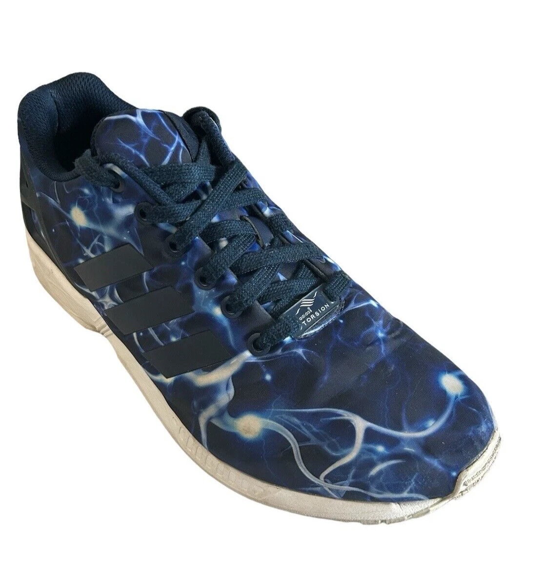 Adidas Men s ZX Flux Torsion Blue Lightning Volt Sneaker Shoes Sz 8.5